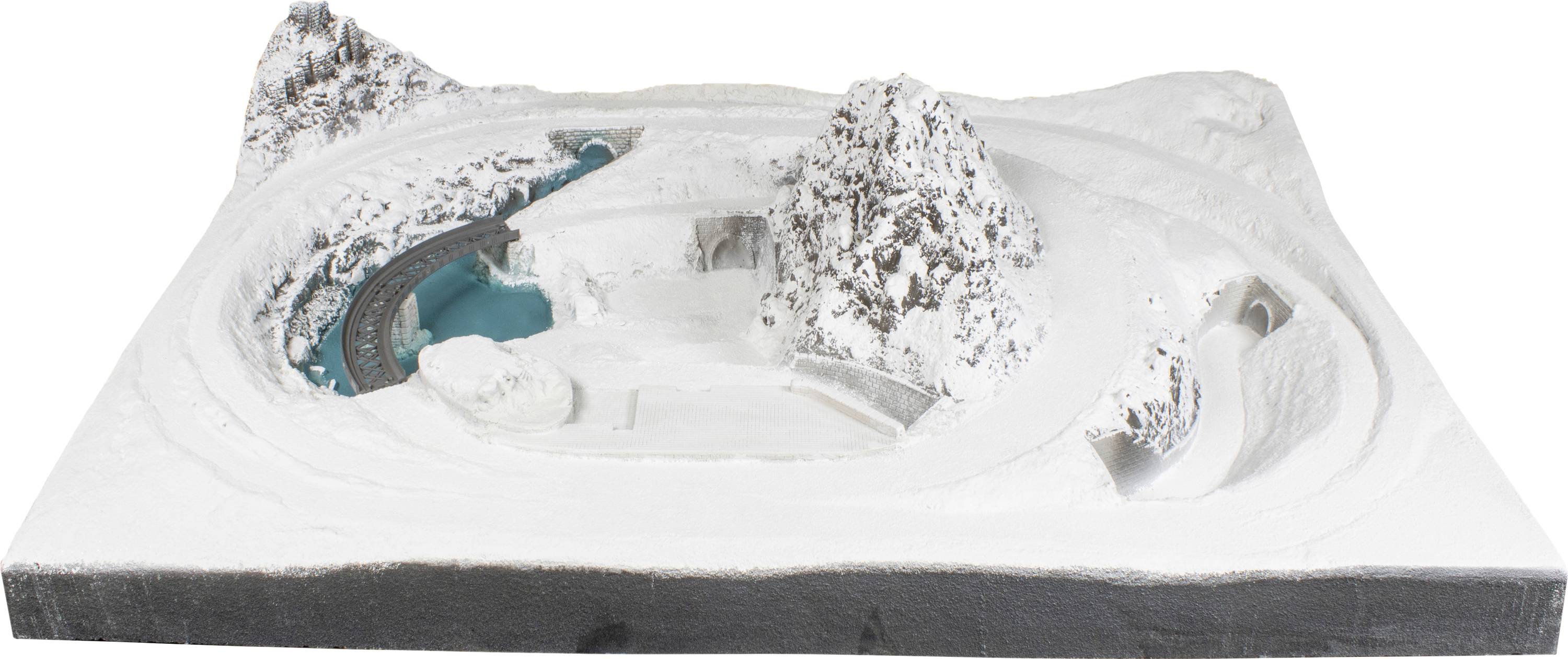 NOCH 87044 Z Fertiggelände zentral Wolkenstein Z Märklin miniclub Gleis, Z Rokuhan Gleis (mit Bettung)