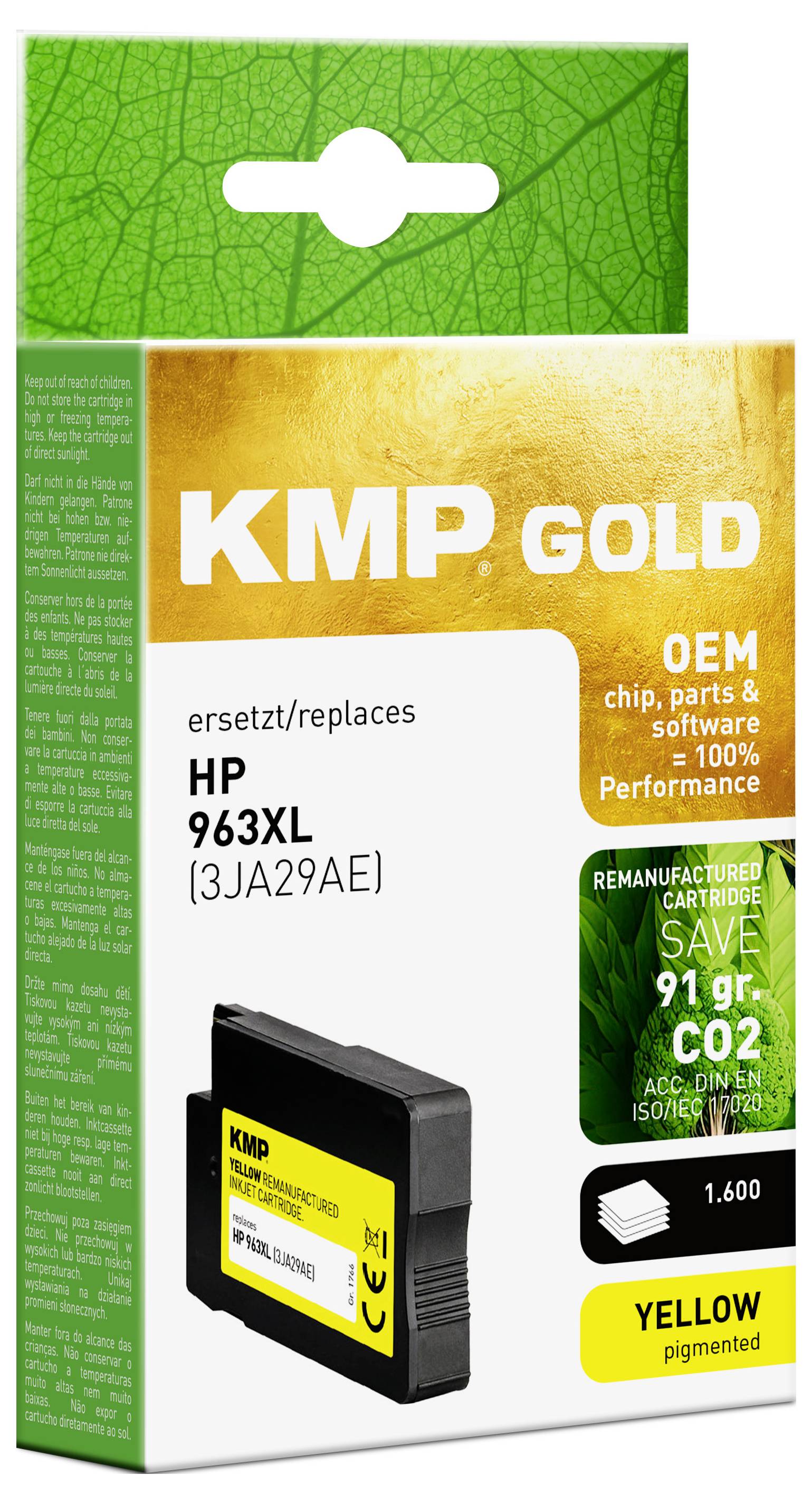 KMP Druckerpatrone Original Gelb 1766,6009