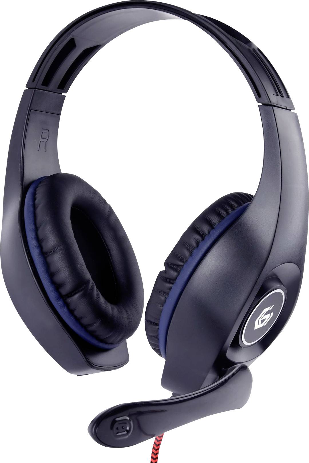 Gembird GHS-05-B On Ear Headset kabelgebunden Stereo Schwarz, Blau Lautstärkeregelung Gaming