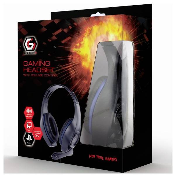 Gembird GHS-05-B On Ear Headset kabelgebunden Stereo Schwarz, Blau Lautstärkeregelung Gaming