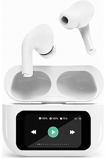 Gembird TWS-LCD-ANC-01-W In Ear Kopfhörer Bluetooth® Stereo Weiß HiFi