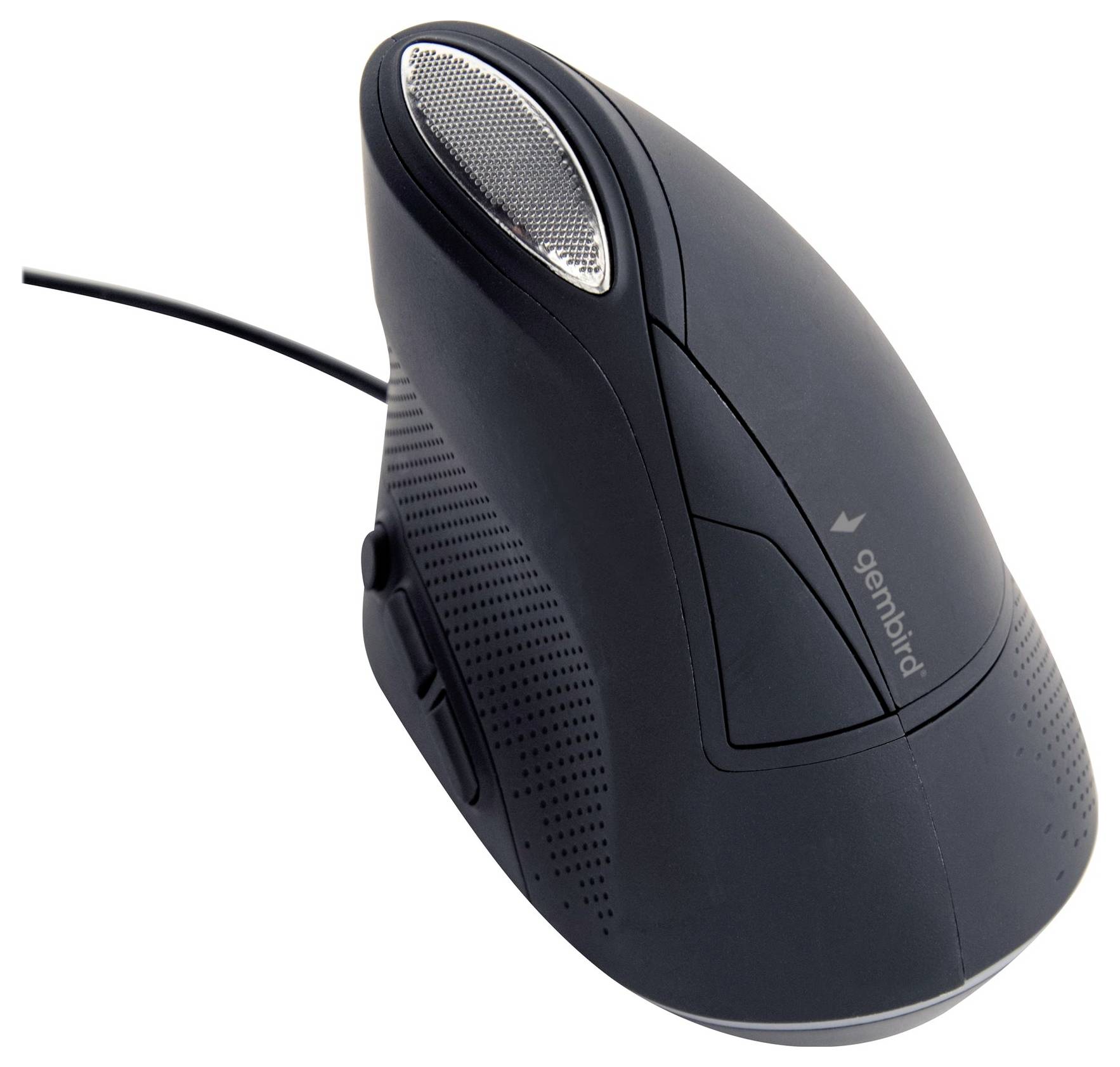 Gembird MUS-ERGO-03 Ergonomische Maus Kabelgebunden Optisch Grau 6 Tasten 800 dpi, 1600 dpi, 2400 dpi, 3200 dpi