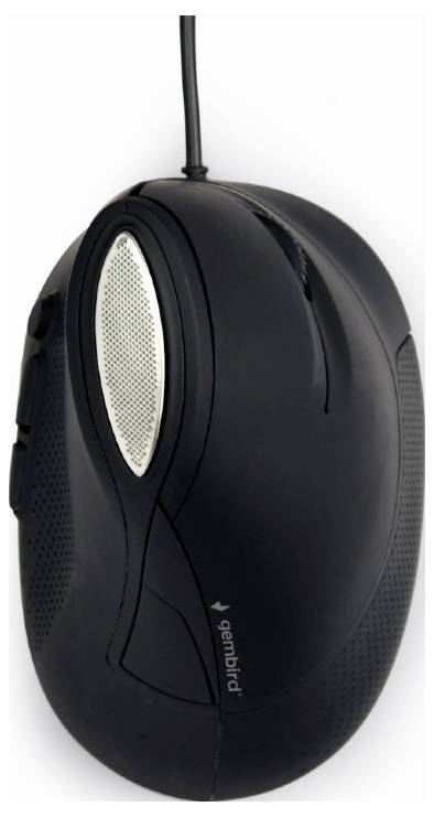 Gembird MUS-ERGO-03 Ergonomische Maus Kabelgebunden Optisch Grau 6 Tasten 800 dpi, 1600 dpi, 2400 dpi, 3200 dpi