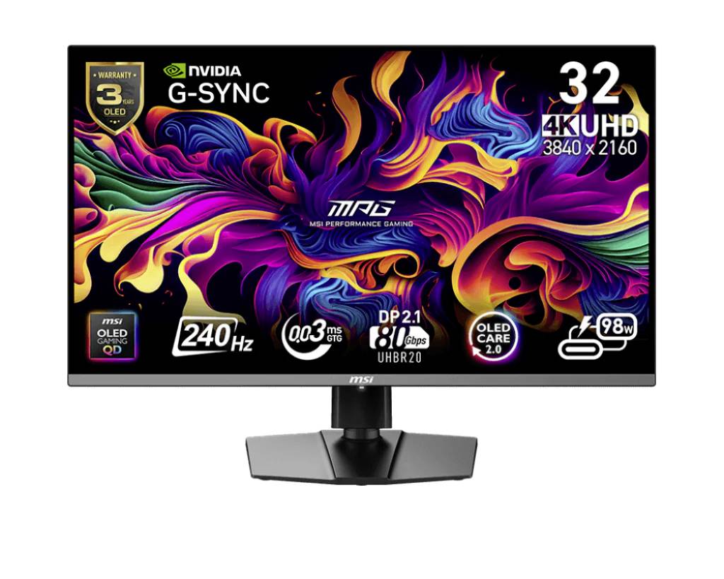 MSI 9S6-3DD29A-021 Gaming Monitor EEK G (A - G) 80 cm (31.5 Zoll) 3840 x 2160 Pixel 16:9 0.03 ms HDMI® 2.1, DisplayPort 2.1, USB-C® (DP Alt Mode)