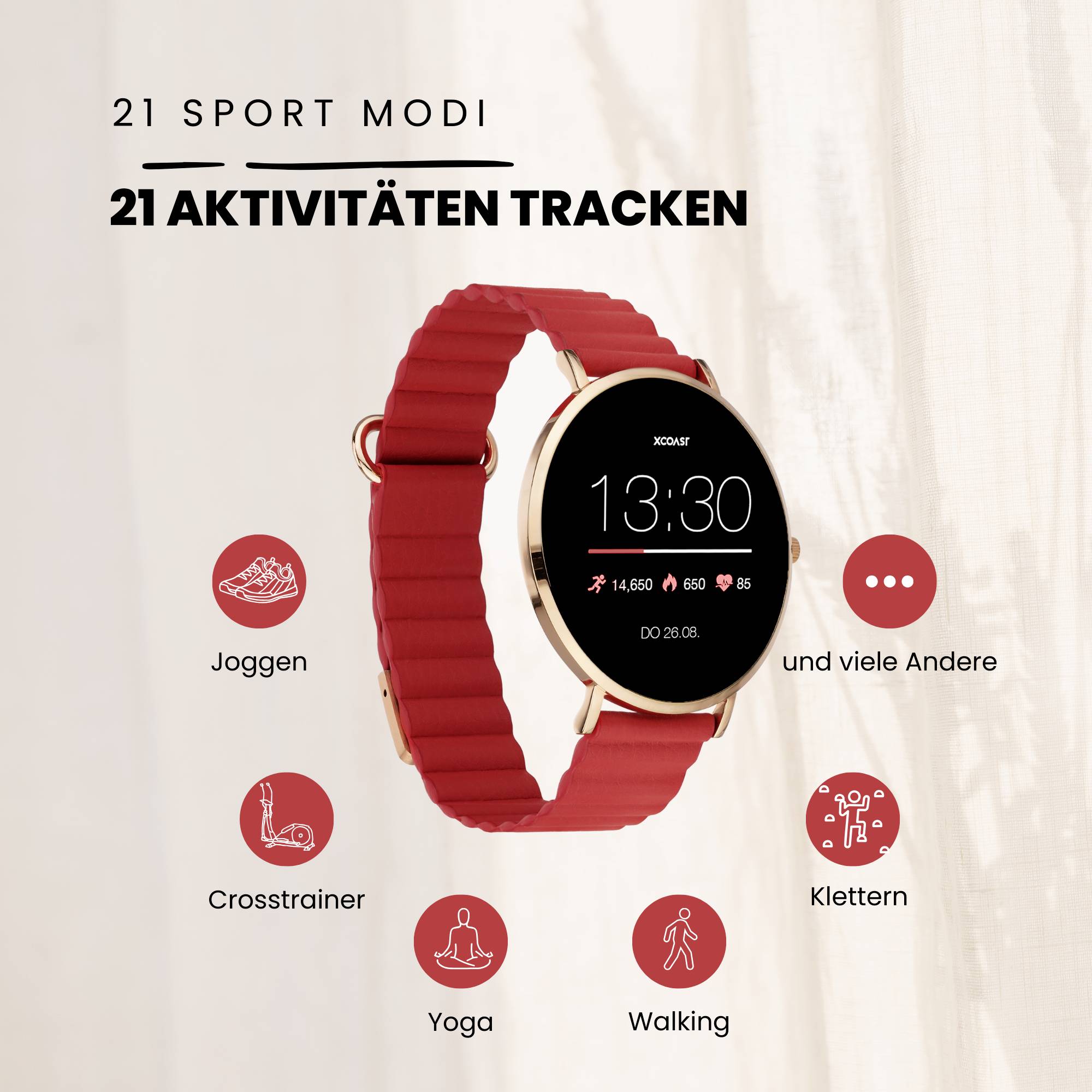 XCOAST SIONA 2 Smartwatch Rot