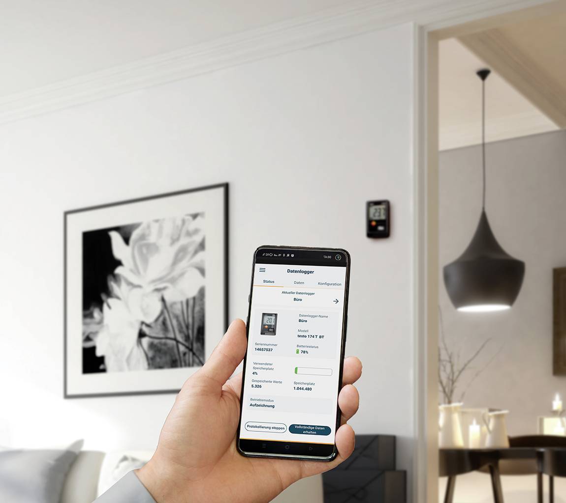 Testo 0572 1743 02 174 H BT Temperatur-Datenlogger, Luftfeuchte-Datenlogger -20 bis 70 °C 0 bis 100