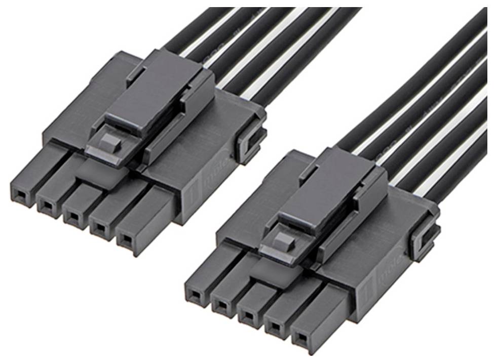 Schwarze, sechspolige Stromanschlüsse für Computer-Hardware. Zwei Anschlussstecker, bezeichnet als männliche Stecker mit jeweils sechs Pins.