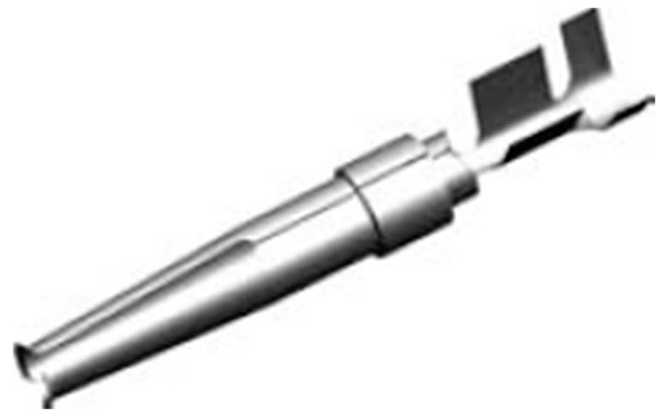 Metallisches Werkzeug mit langem, schmalem Griff und zwei scharfen Klingen am Ende.