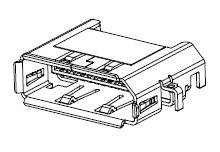 Steckverbinder-Abbildung: Ein rechteckiger elektrischer Steckverbinder mit mehreren Pins, geeignet für elektronische Geräte.