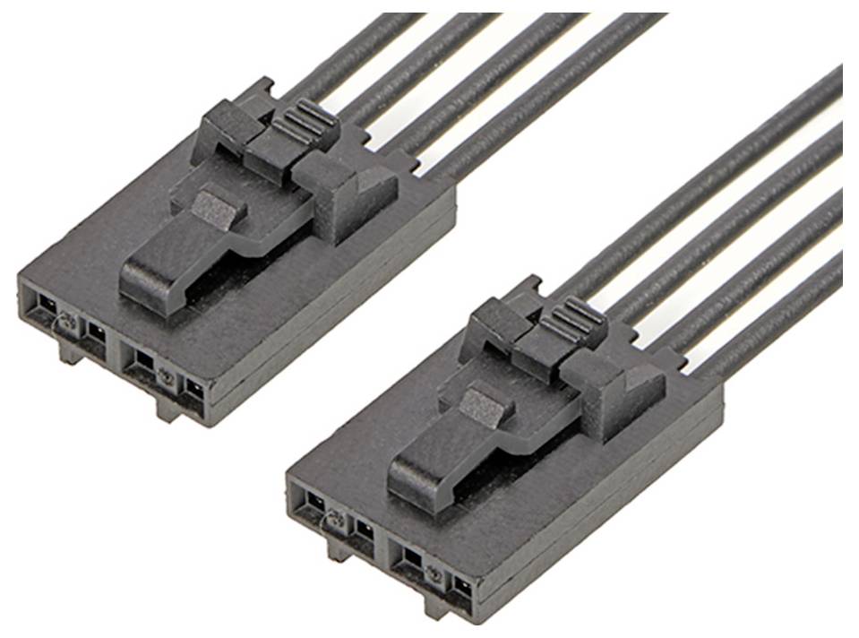 Drei schwarze elektrische Kabel mit rechteckigen Steckverbindern, die nebeneinander liegen, zeigen die Anschlussmöglichkeiten.