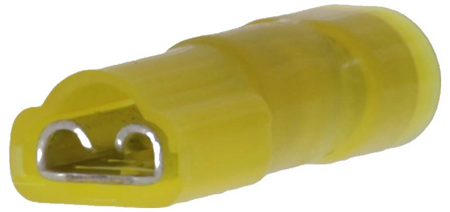 Gelbes isoliertes elektrisches Kabelschuh-Steckverbinder, geeignet für Kabelverbindungen.