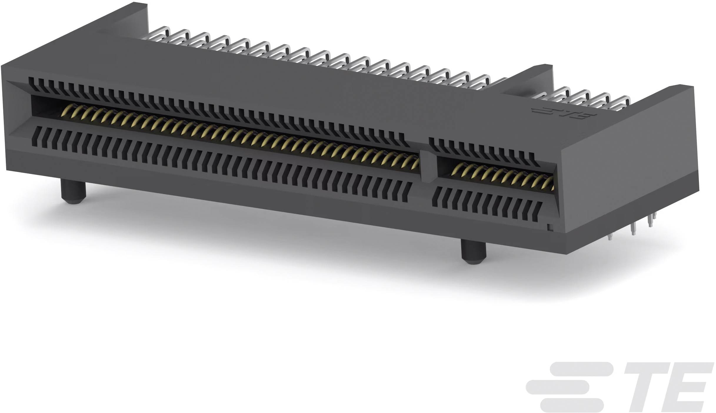 Ein grauer elektrischer Steckverbinder mit mehreren Metallstiften, geeignet für elektronische Geräteverbindungen.