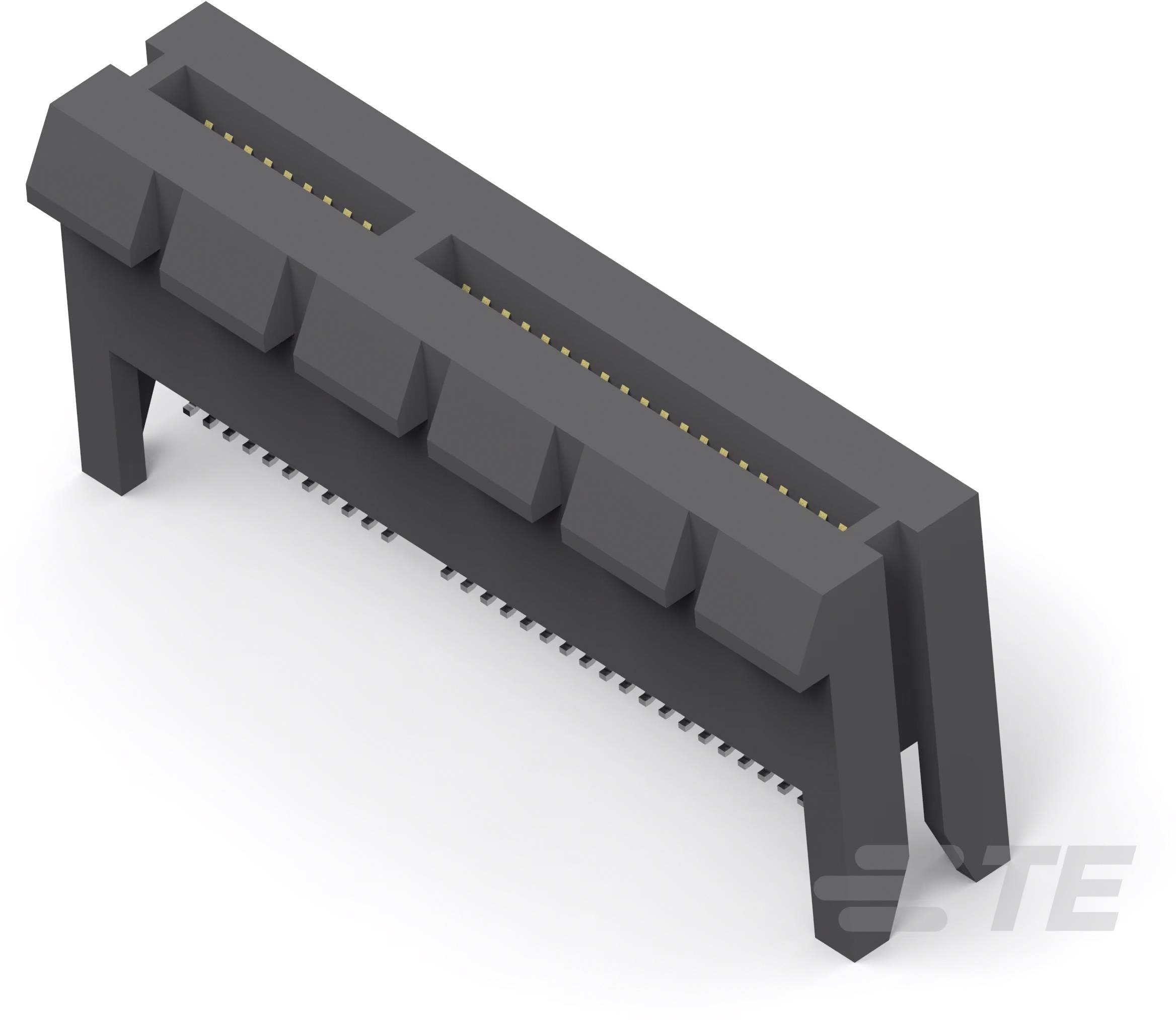 Eine schwarze Steckverbindung mit mehreren Pins, die in elektronischen Geräten verwendet wird.