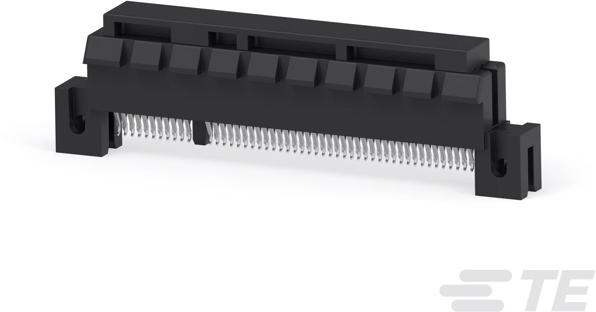 Schwarzer elektrischer Steckverbinder mit mehreren Metallpins, geeignet für industrielle oder technische Anwendungen.