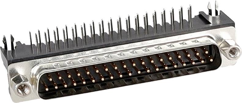 Ein D-Sub-Anschluss mit Metallgehäuse und mehreren Pins für elektronische Verbindungen wird gezeigt.