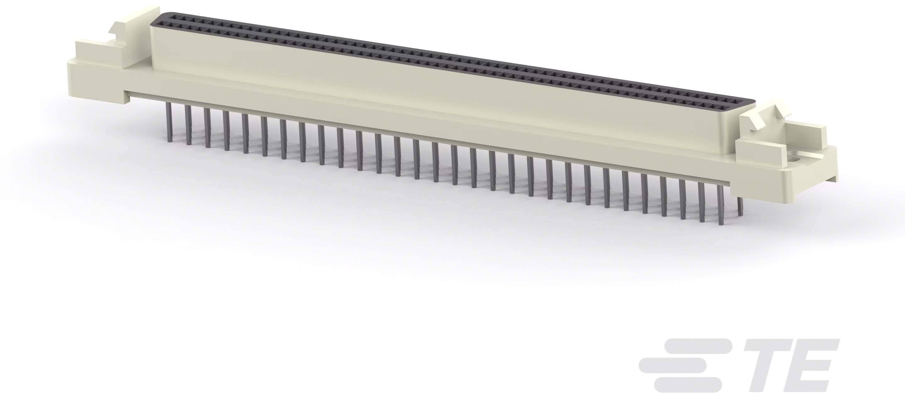Stiftleiste mit vielen Pins, geeignet für elektronische Verbindungen und Anwendungen. Beige Gehäuse mit parallelen Metallstiften.