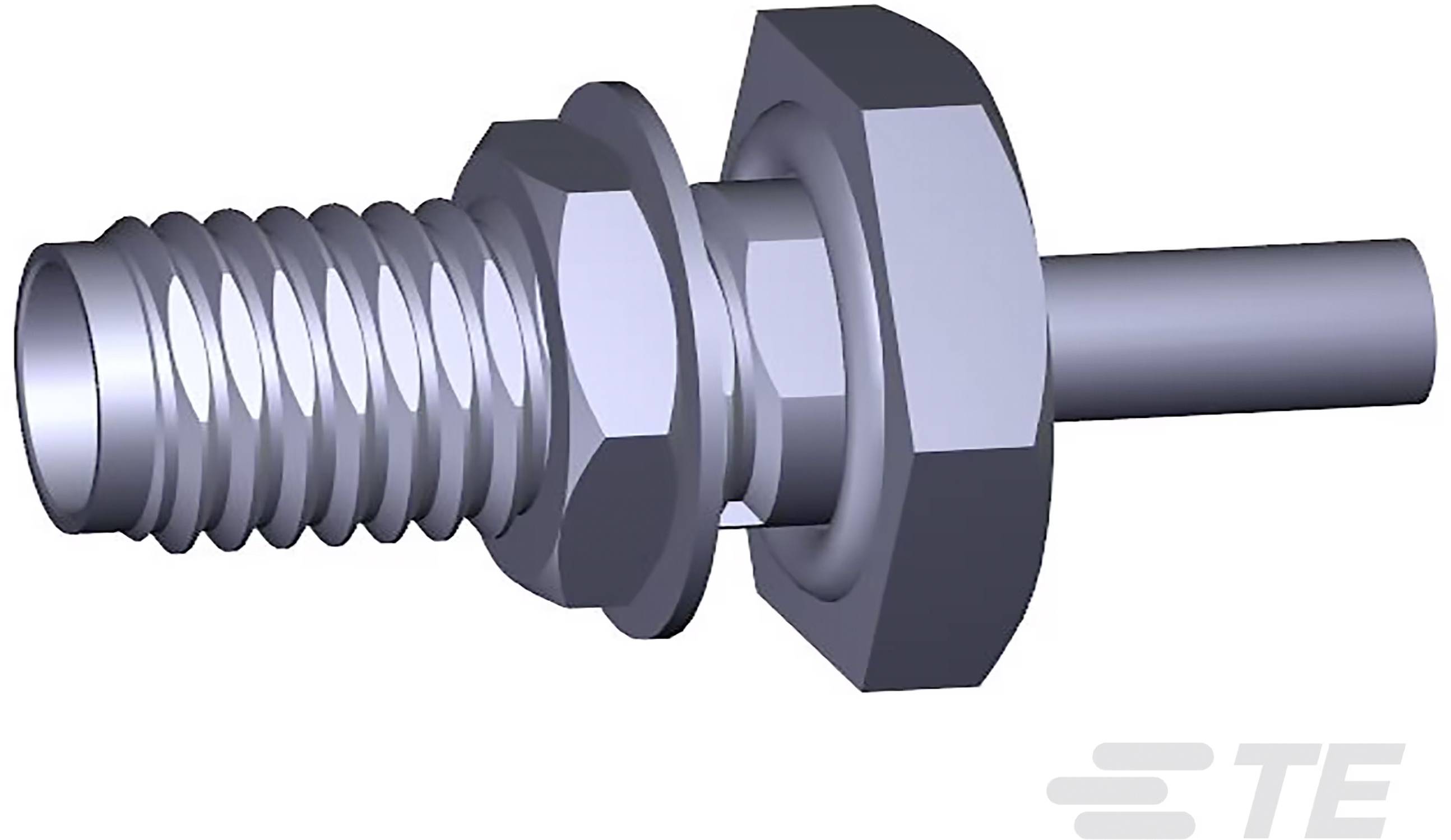 Ein Gewindeschraubanschluss mit Sechskantmutter und Rohr. Das Design ist einfach und dient zur mechanischen Verbindung.