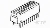 Ein alter Computerchip mit vielen Pins auf beiden Seiten. Enthält Rastermuster auf der Oberseite.
