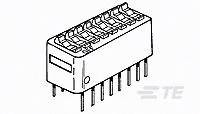 Abbildung eines integrierten Schaltkreises mit acht Pins und Beschriftungen an der Seite, wahrscheinlich ein elektronisches Bauteil von TE.