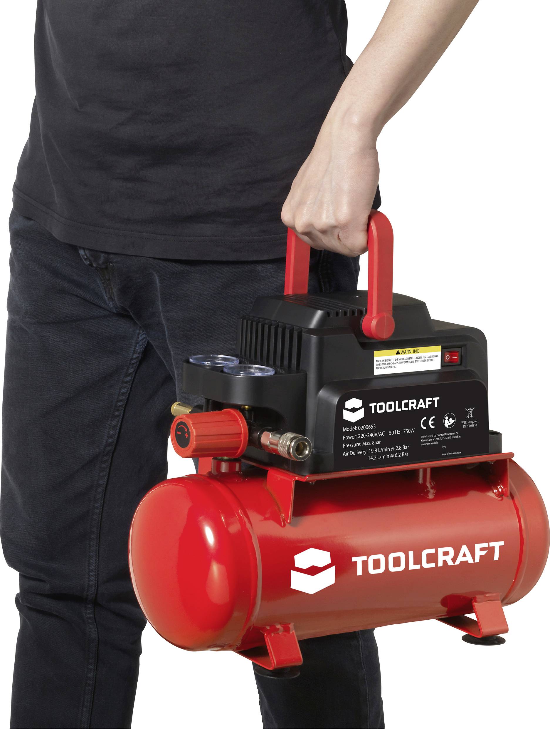 TOOLCRAFT Druckluft-Kompressor 6l 8 bar