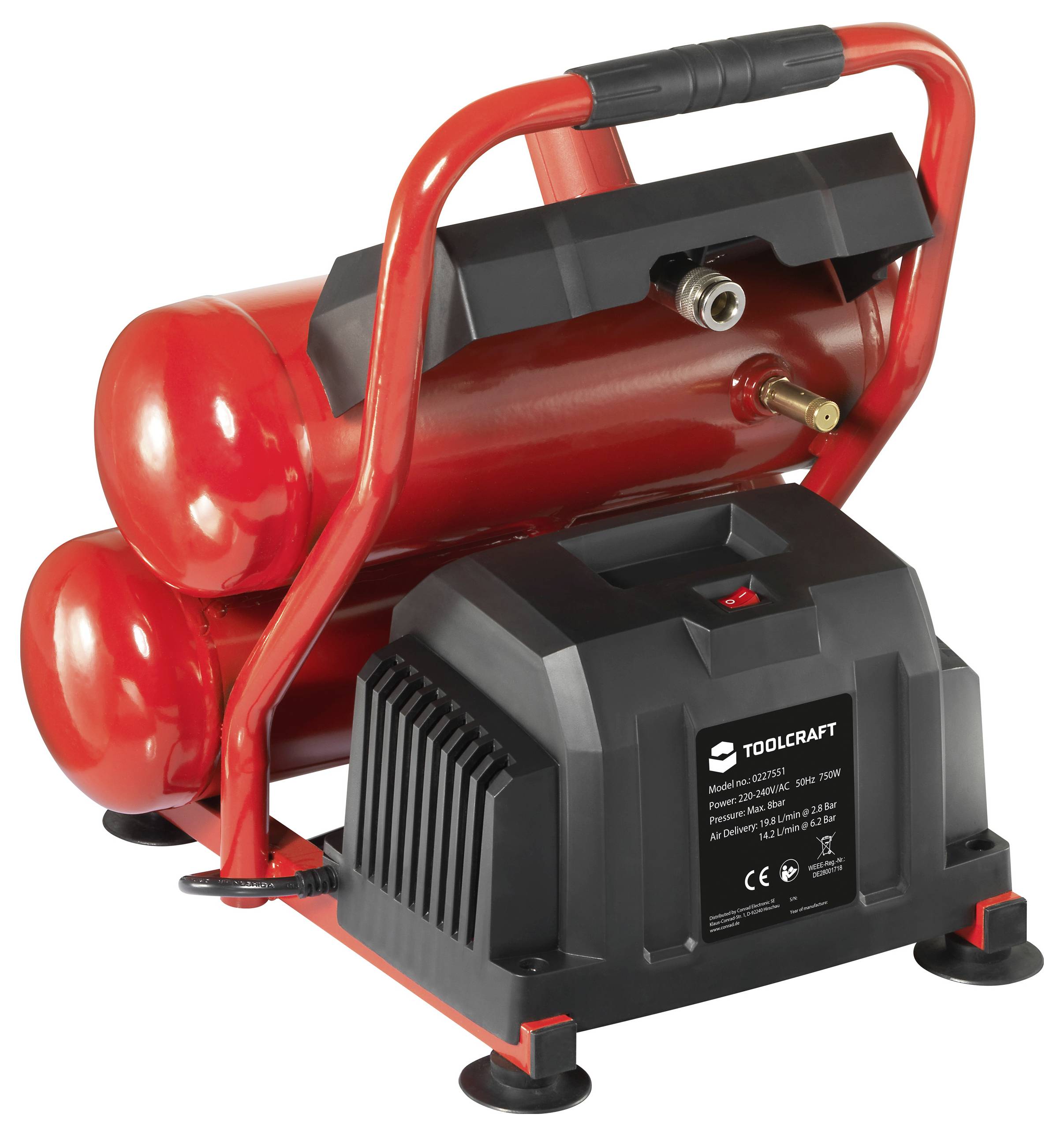 TOOLCRAFT Druckluft-Kompressor 7.5l 8 bar