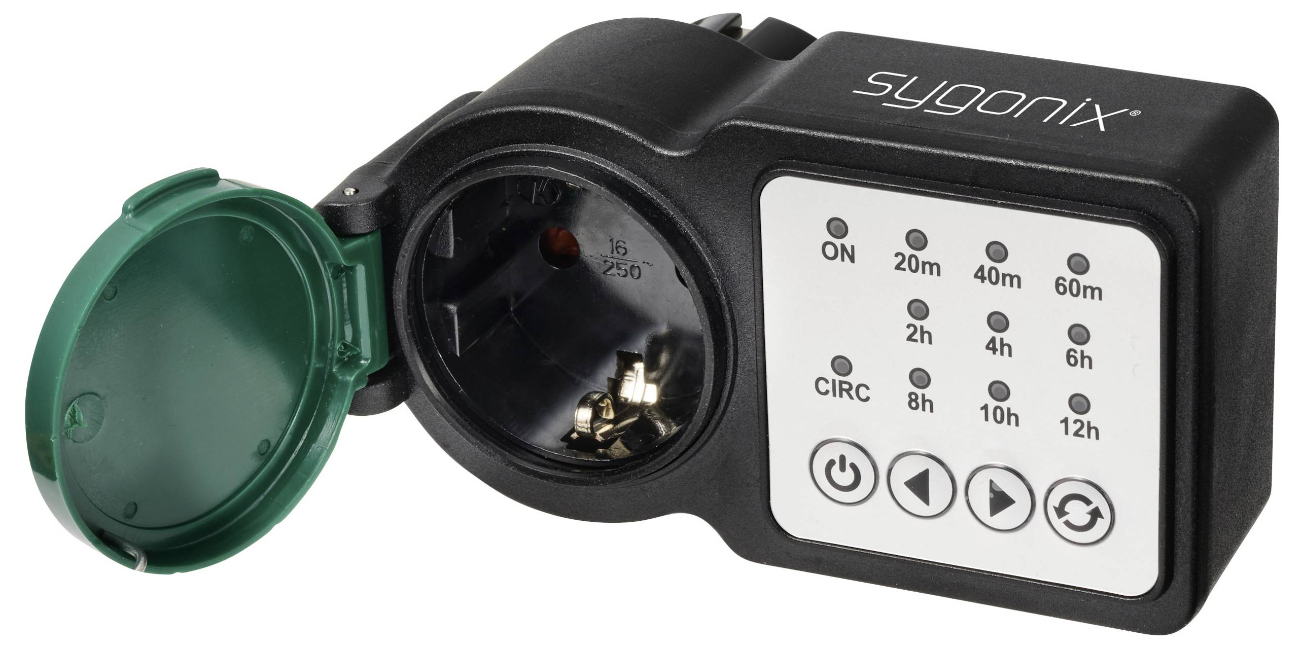 Sygonix SY-6786456 Countdown Timer analog Tagesprogramm 3680W IP44 Dauerbetrieb, Countdown-Funktion, START/STOPP-Funktion