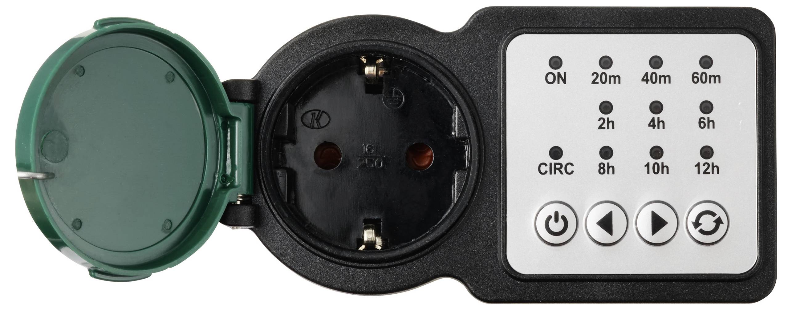Sygonix SY-6786456 Countdown Timer analog Tagesprogramm 3680W IP44 Dauerbetrieb, Countdown-Funktion, START/STOPP-Funktion