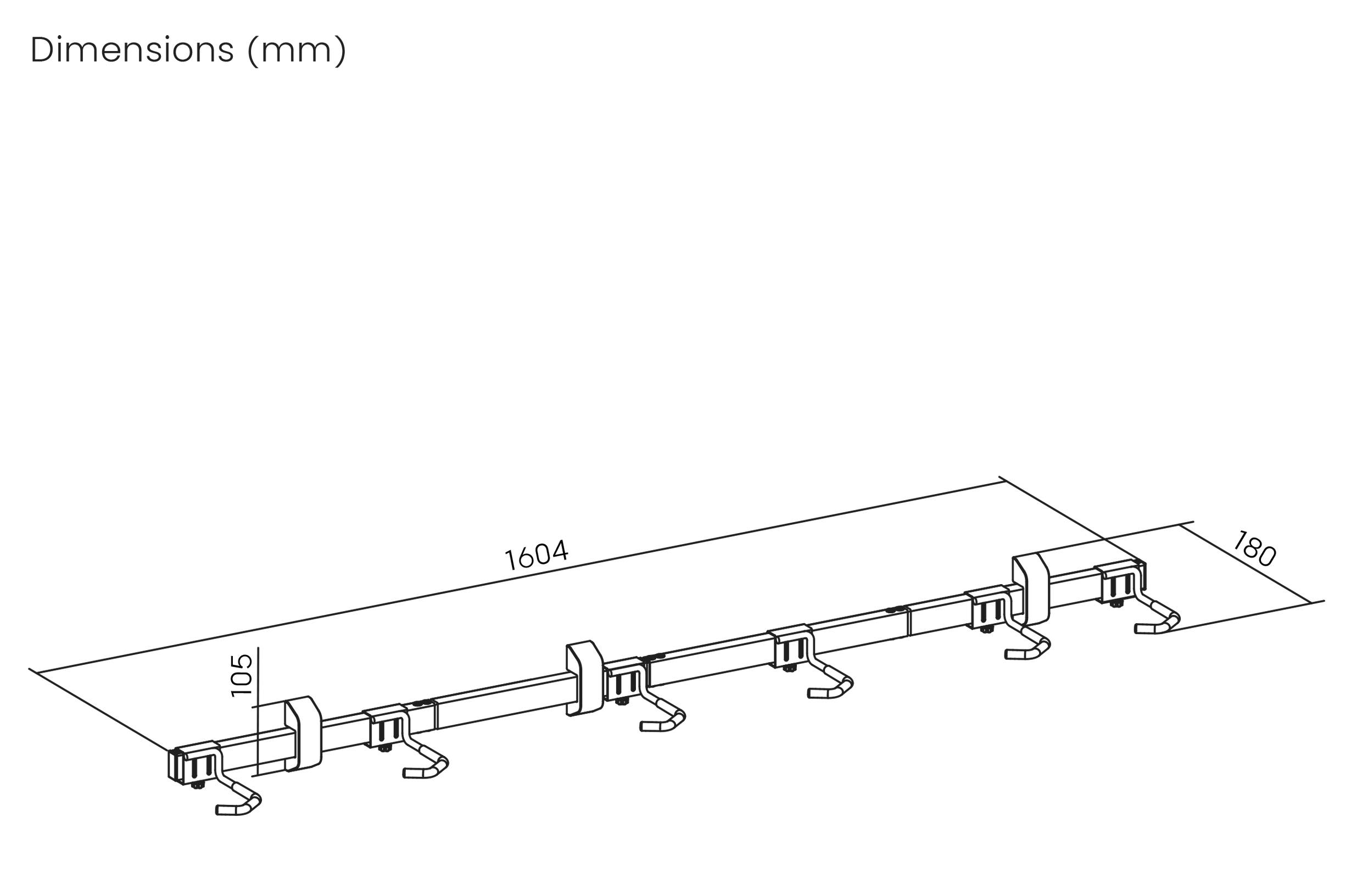 Elevar LBM09-06 Fahrradwandhalter Anzahl Einstellplätze=6 Stahl, Kunststoff Schwarz