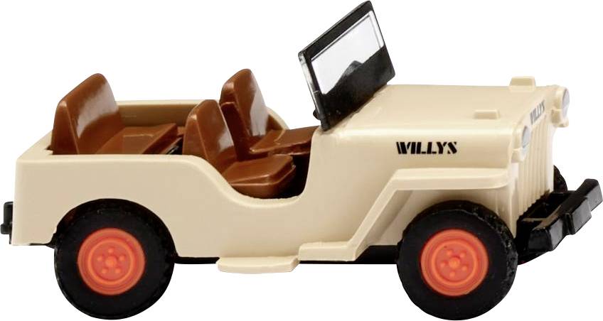 Wiking 0010 01 H0 PKW Modell Willys Jeep CJ-3A, elfenbeinbeige