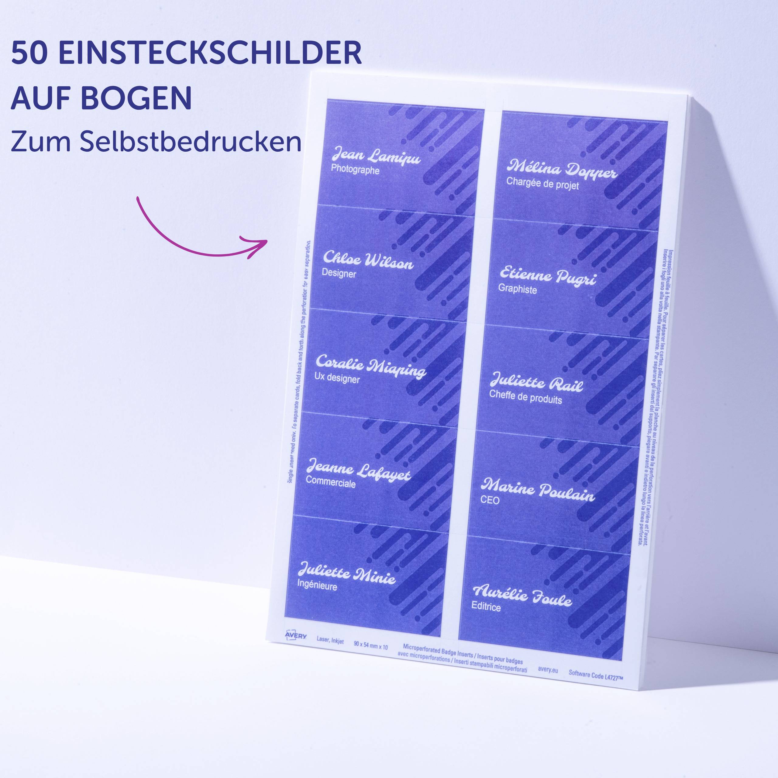 Avery-Zweckform 4820 Namensschild (B x H) 90mm x 54mm 50St.