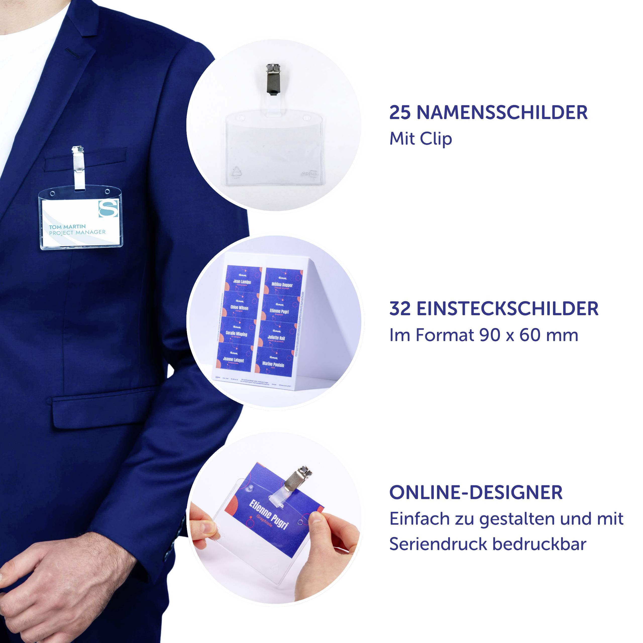 Avery-Zweckform 4822 Namensschild (B x H) 90mm x 60mm 25St.