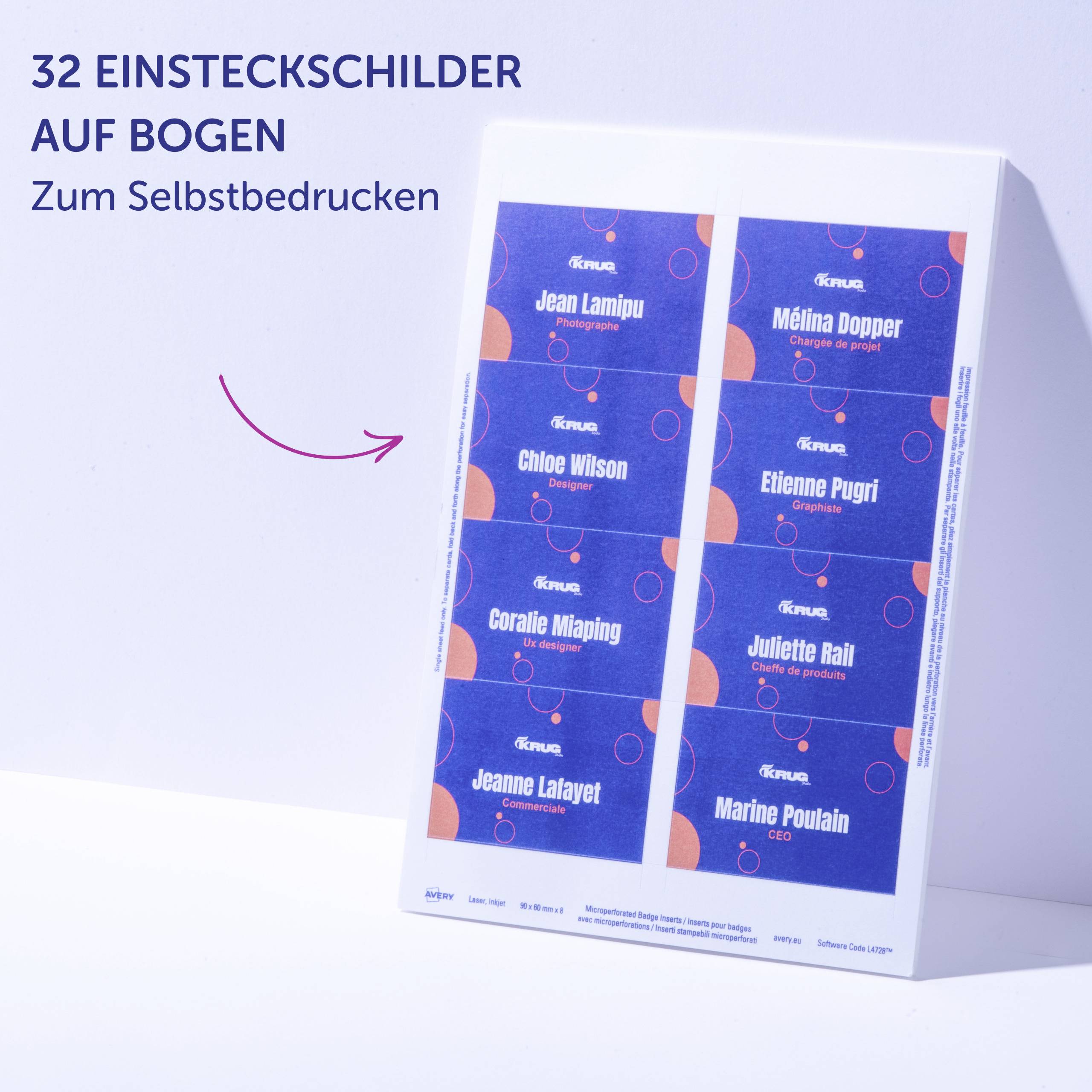 Avery-Zweckform 4822 Namensschild (B x H) 90mm x 60mm 25St.