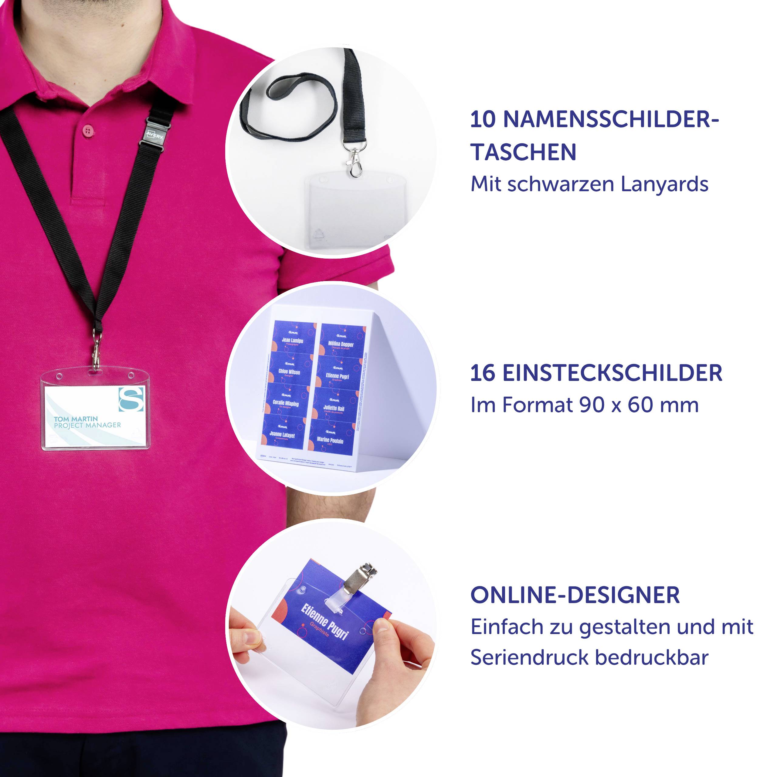 Avery-Zweckform 4825 Namensschild (B x H) 90mm x 60mm 10St.