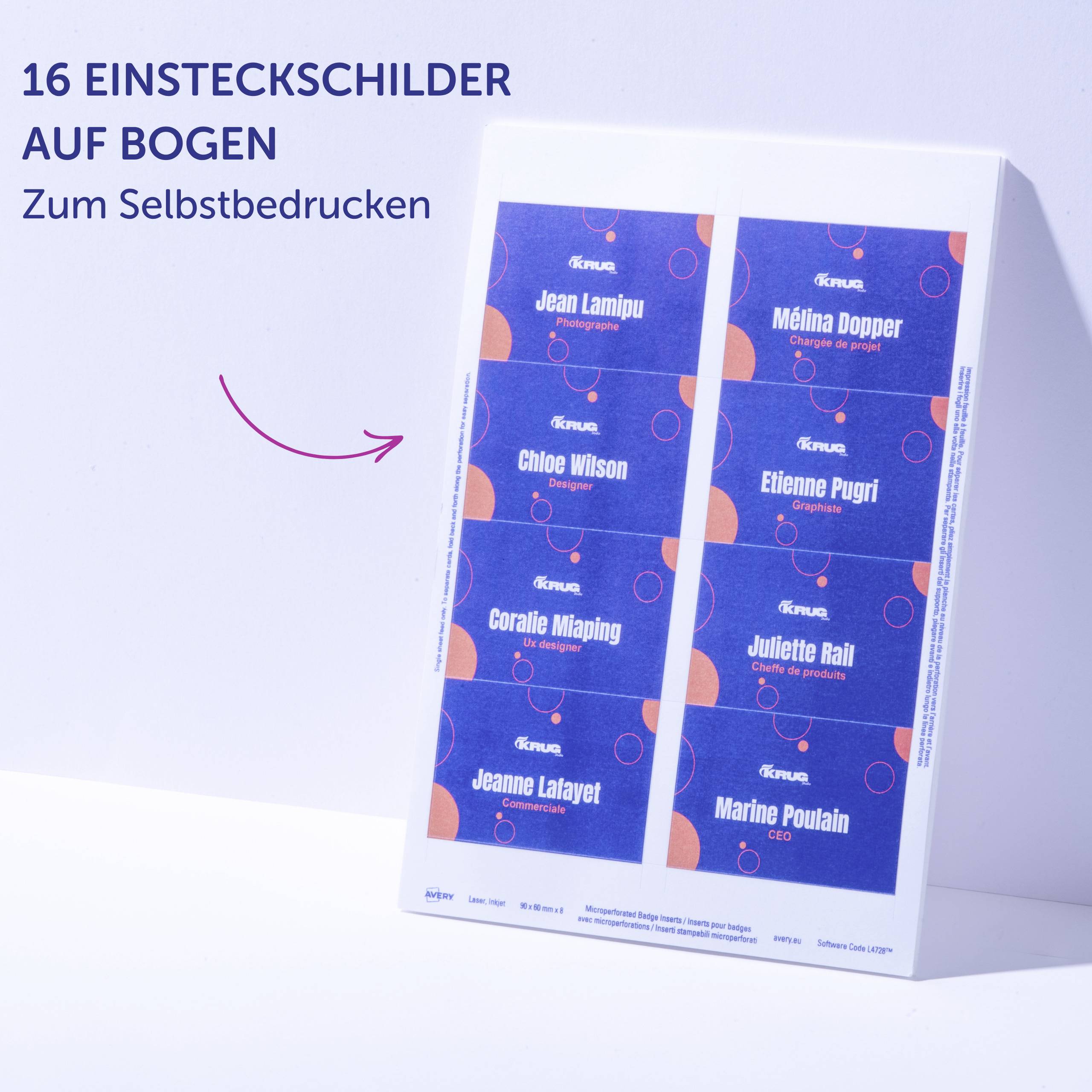 Avery-Zweckform 4825 Namensschild (B x H) 90mm x 60mm 10St.