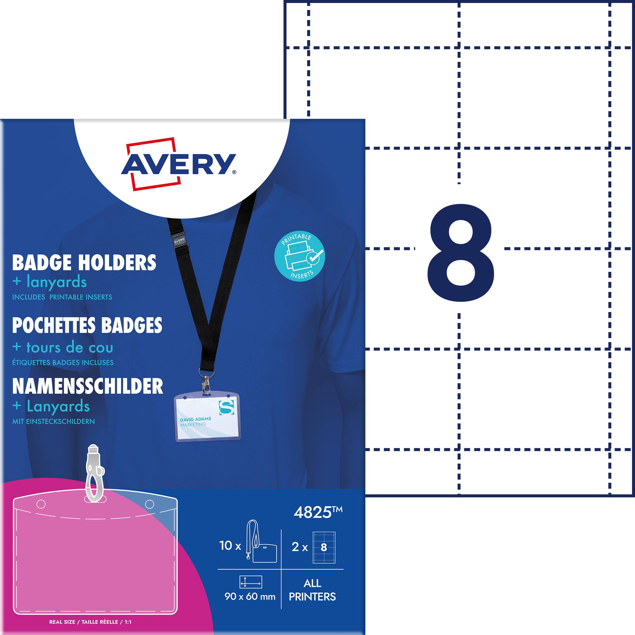 Avery-Zweckform 4825 Namensschild (B x H) 90mm x 60mm 10St.