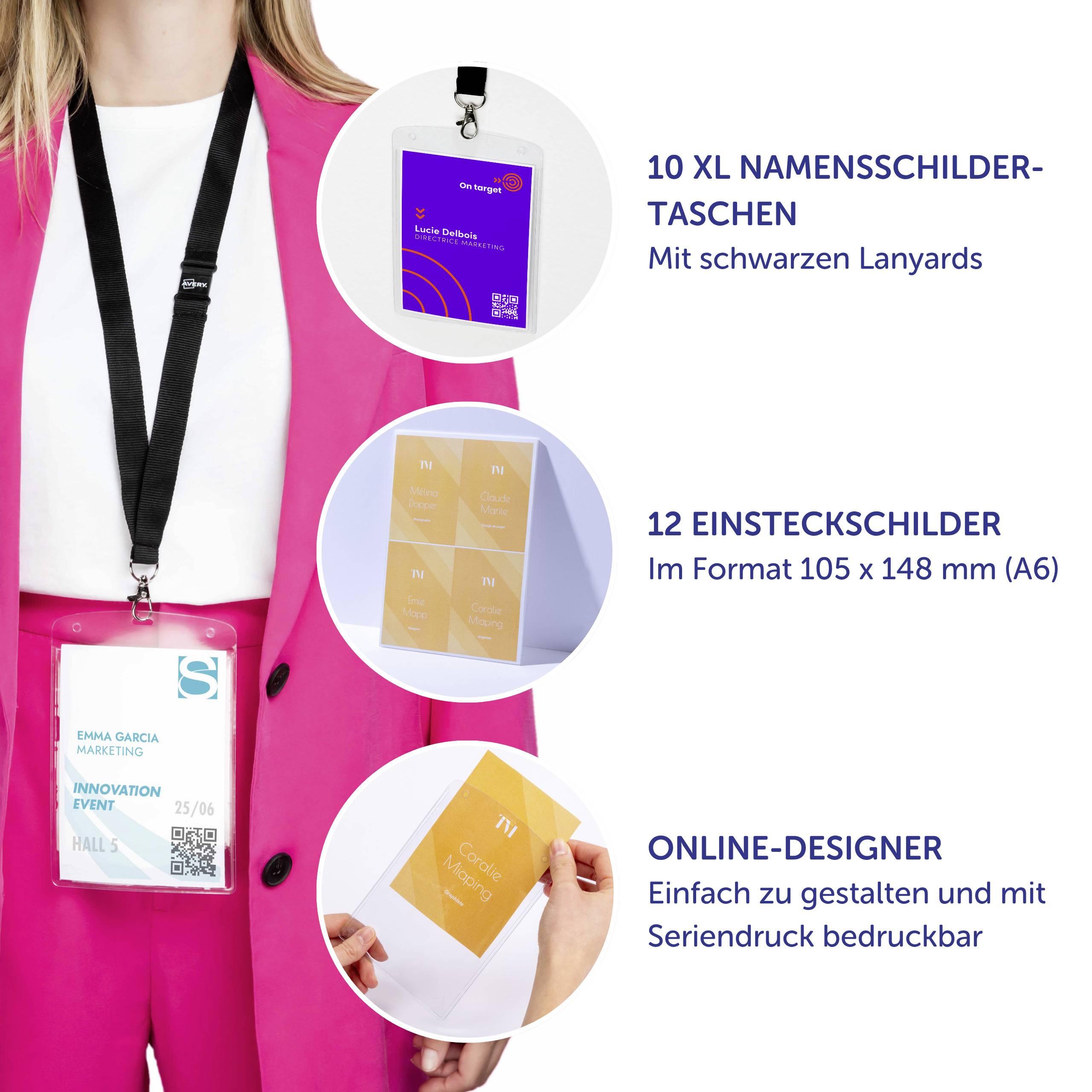 Avery-Zweckform 4834 Namensschild (B x H) 105mm x 148mm 10St.