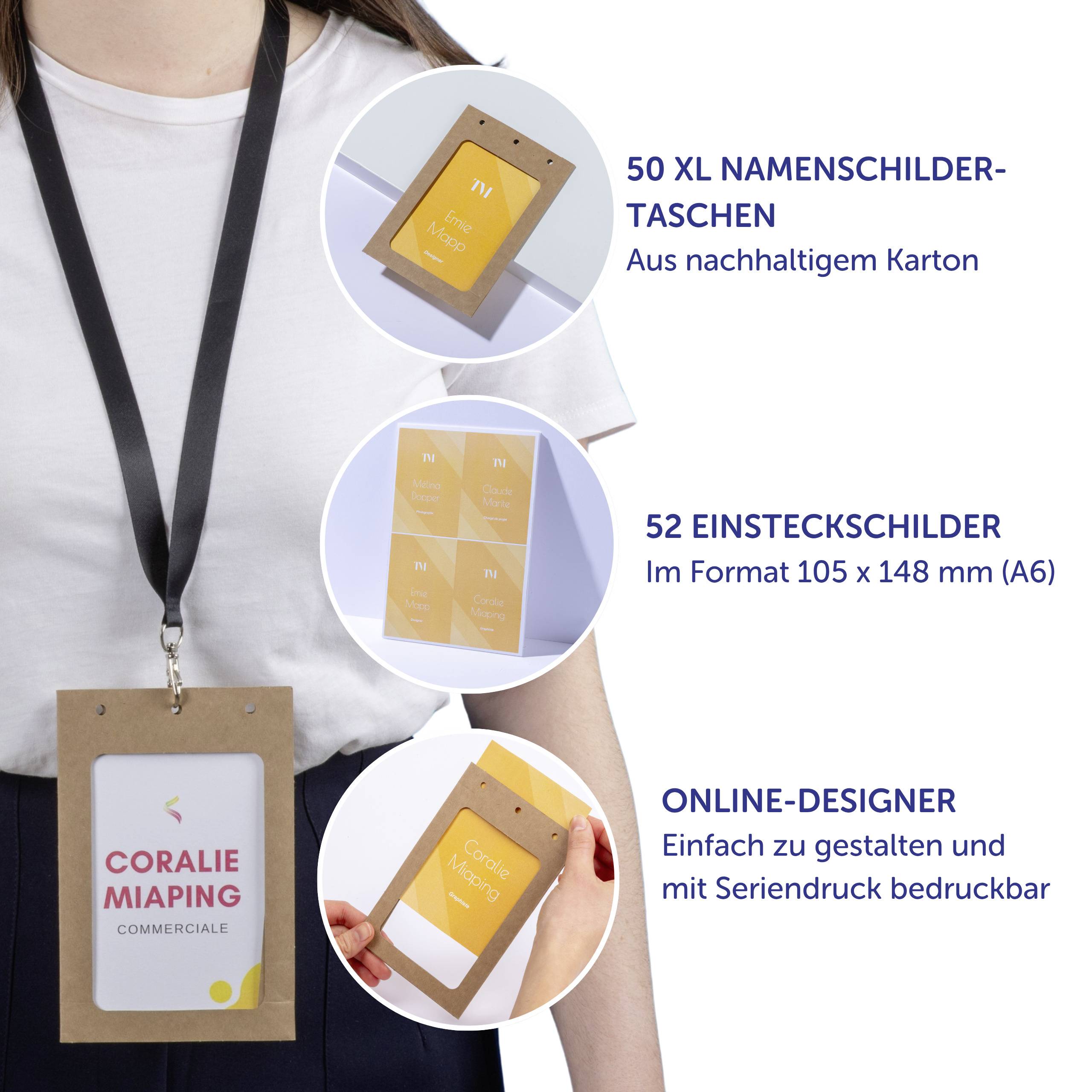 Avery-Zweckform 4839XL Einsteckschild Namensschild (B x H) 148 mm x 105 mm 50 St.