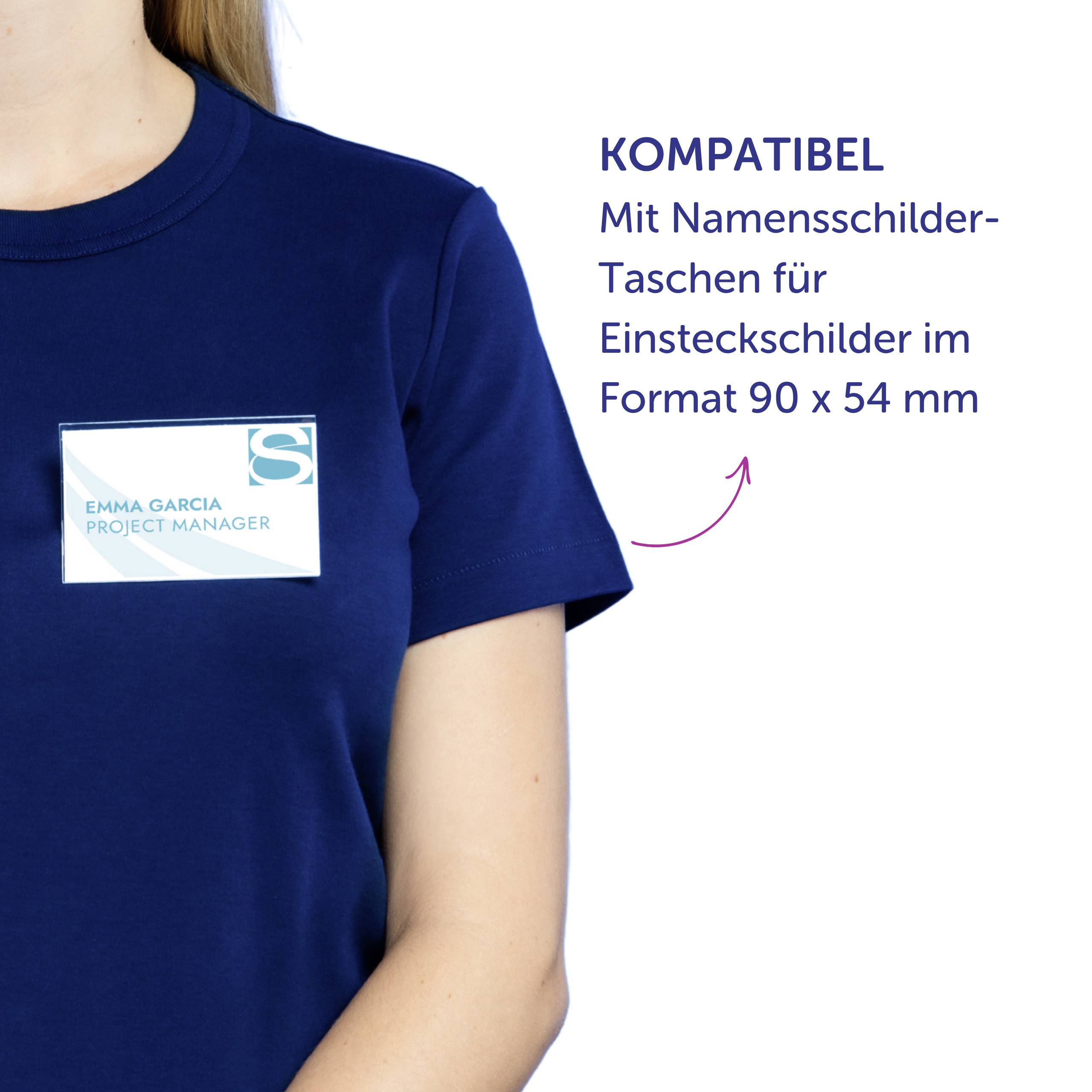 Avery-Zweckform L4727-20 Einsteckschild Namensschild 90mm x 54mm Weiß