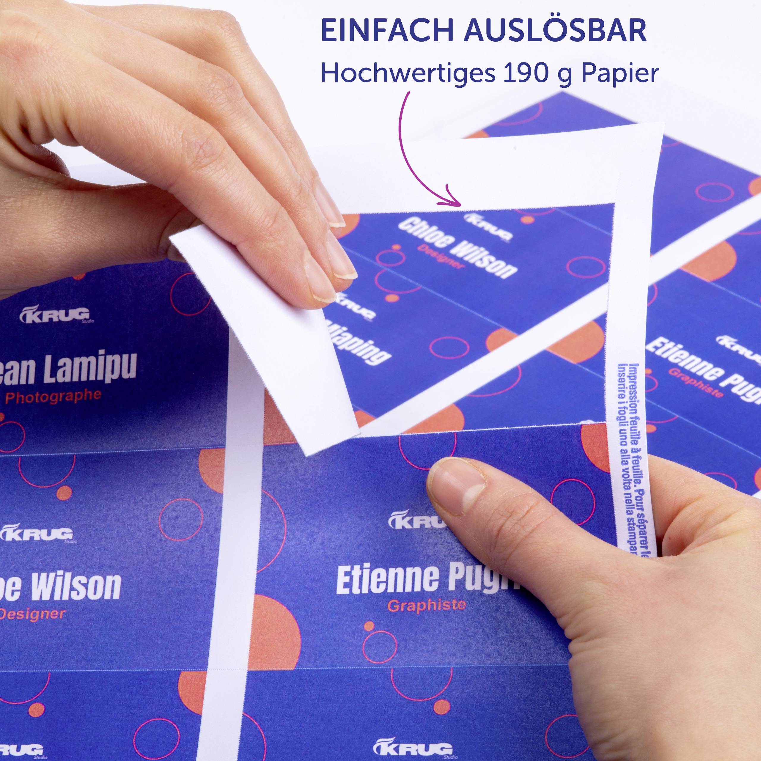 Avery-Zweckform L4728-20 Einsteckschild Namensschild 90mm x 60mm Weiß