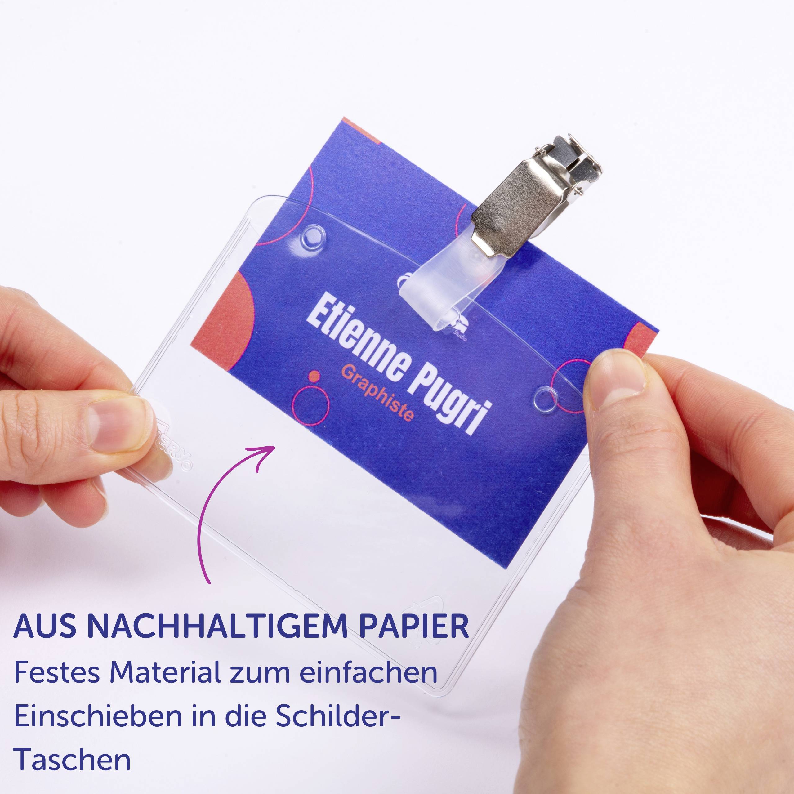 Avery-Zweckform L4728-20 Einsteckschild Namensschild 90mm x 60mm Weiß