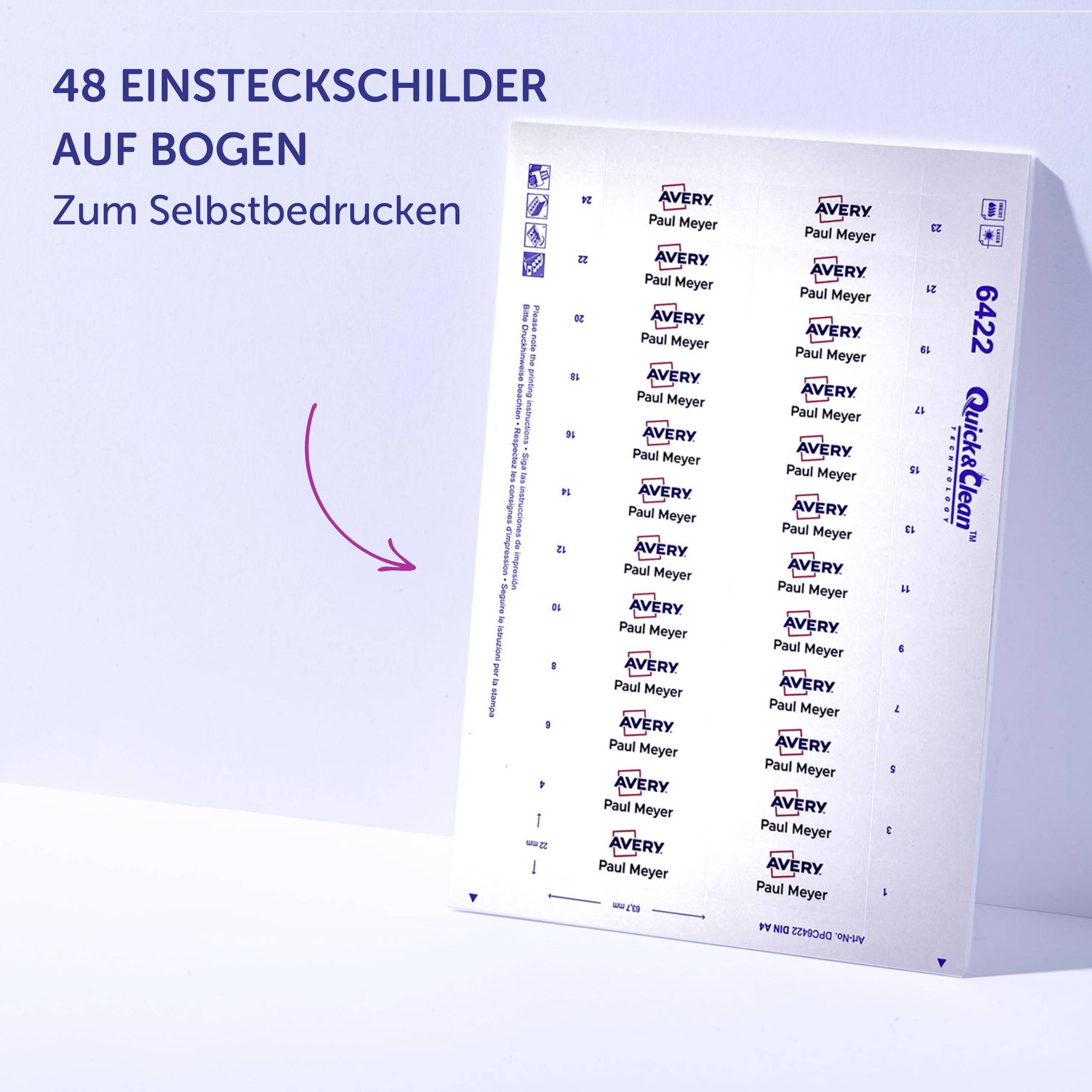 Avery-Zweckform POL20MA66-10DR Namensschild (B x H) 68mm x 22mm 10St.