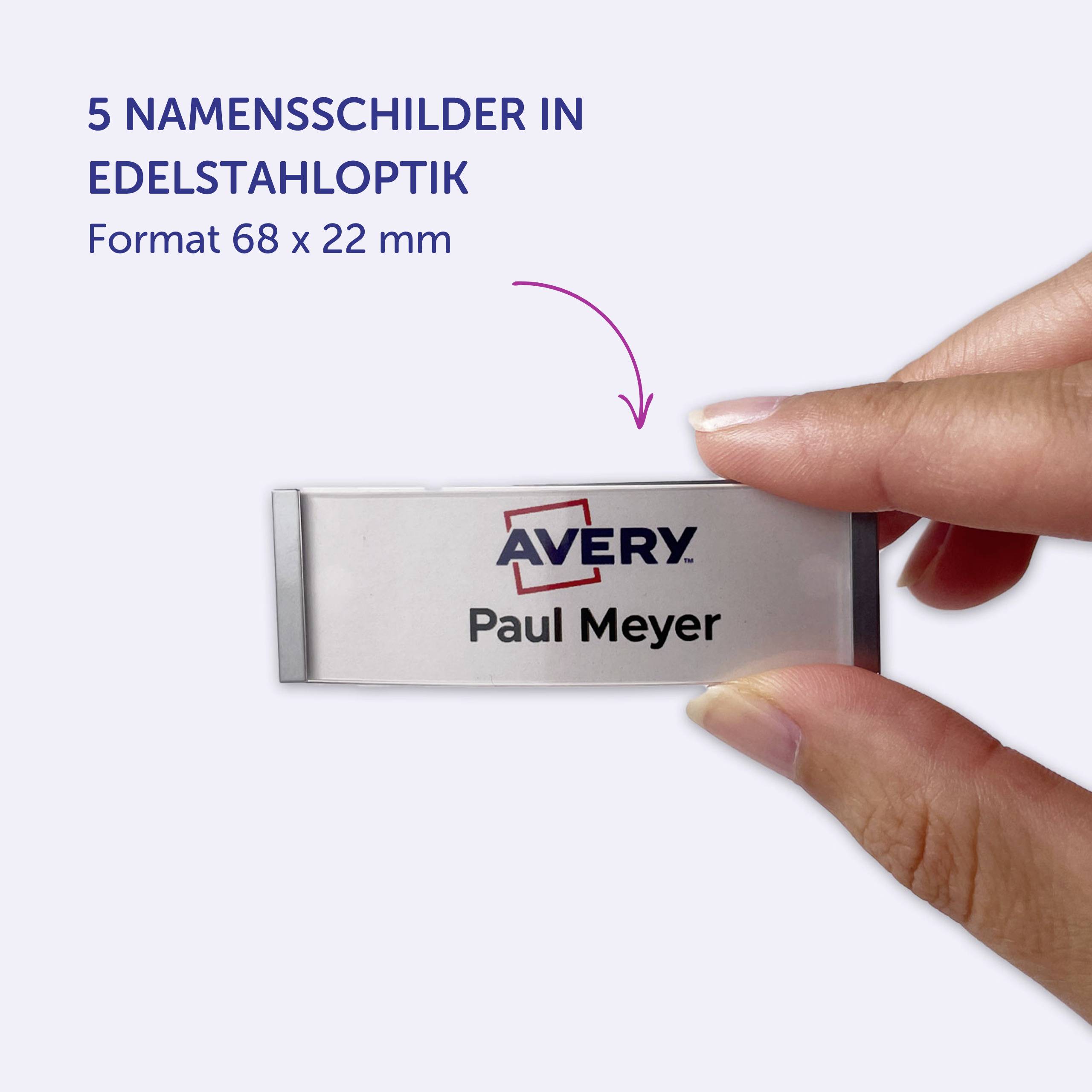 Avery-Zweckform POL20MA66-5DR Namensschild (B x H) 68mm x 22mm 5St.