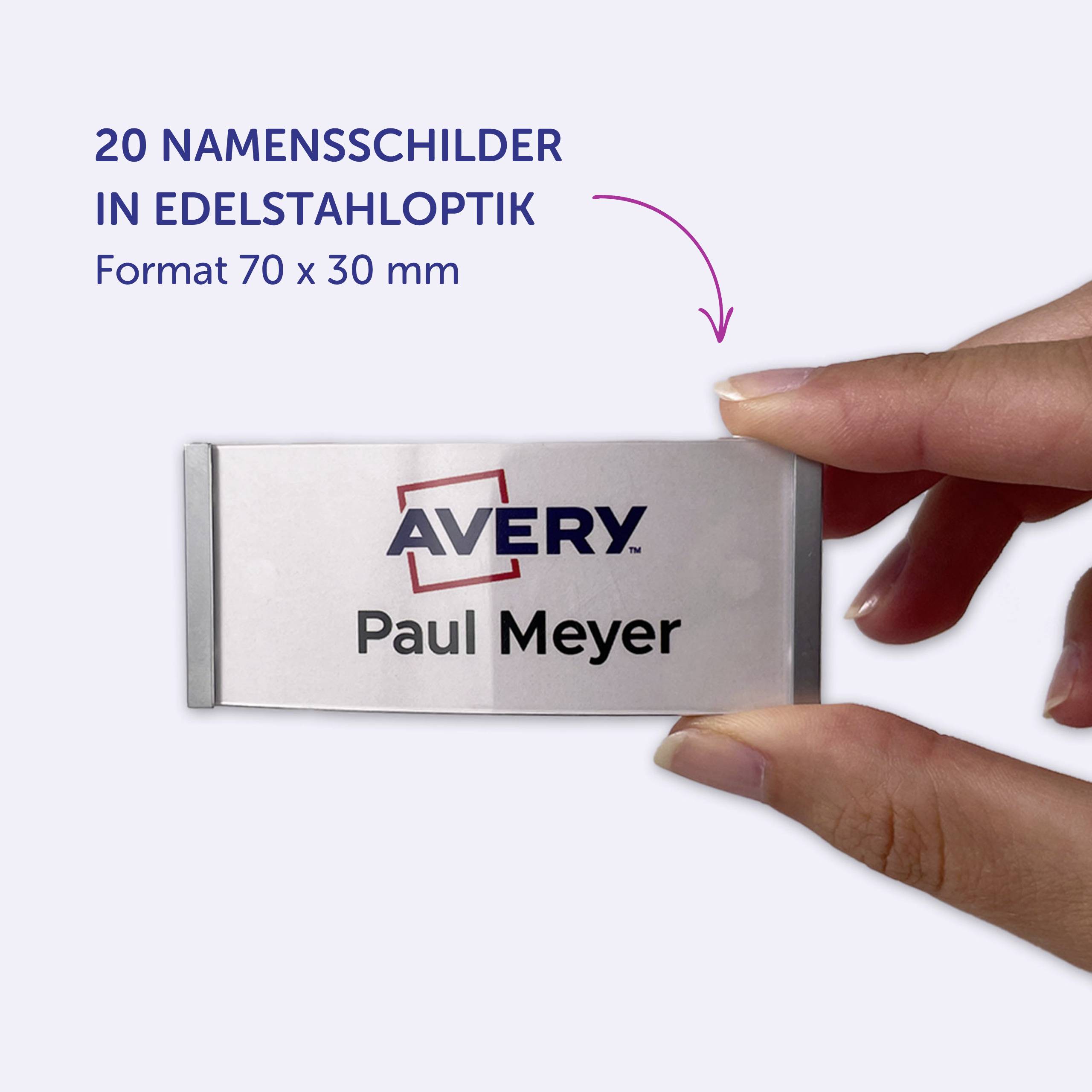 Avery-Zweckform POL30MA66-20DR Namensschild (B x H) 70mm x 30mm 20St.