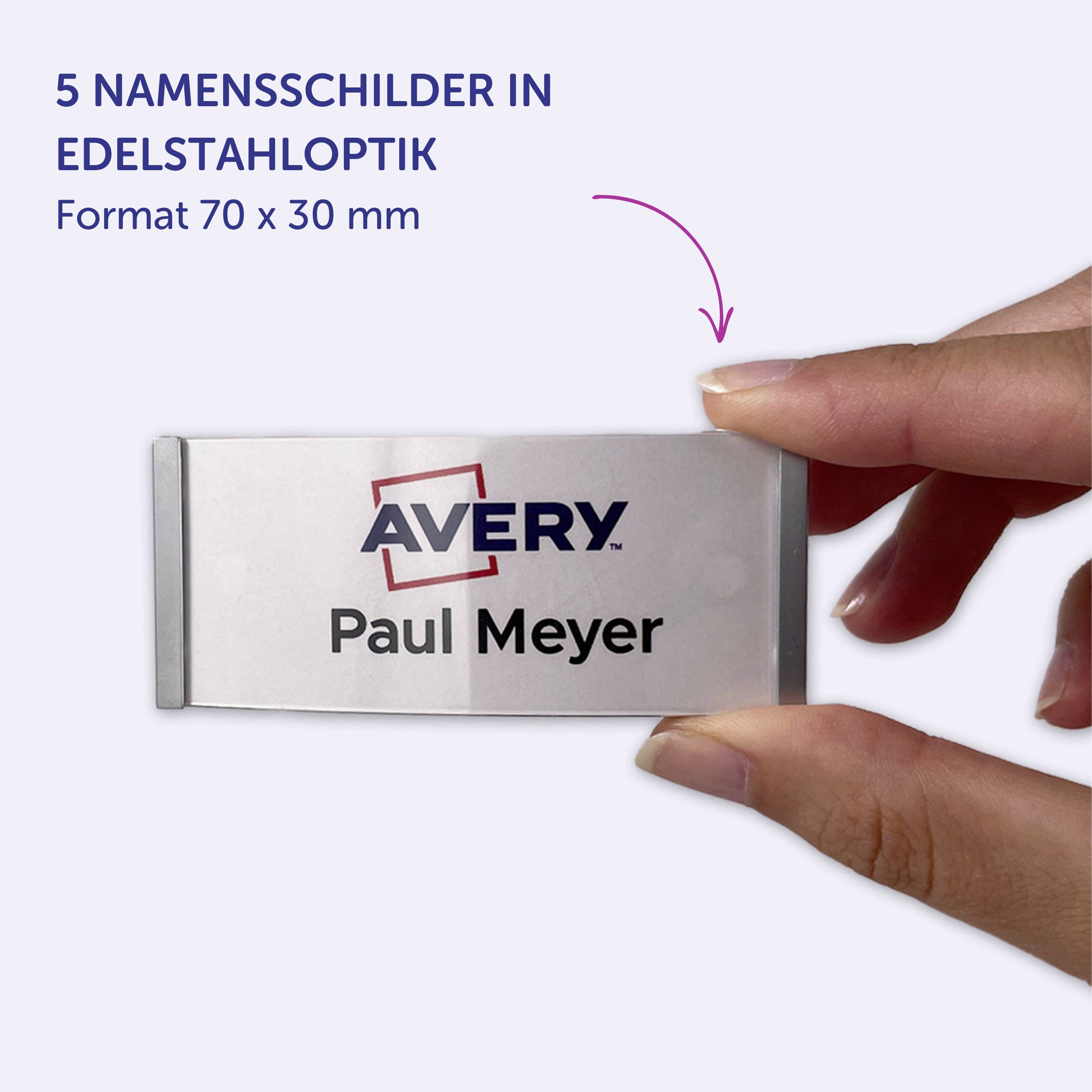 Avery-Zweckform POL30MA66-5DR Namensschild (B x H) 70mm x 30mm 5St.