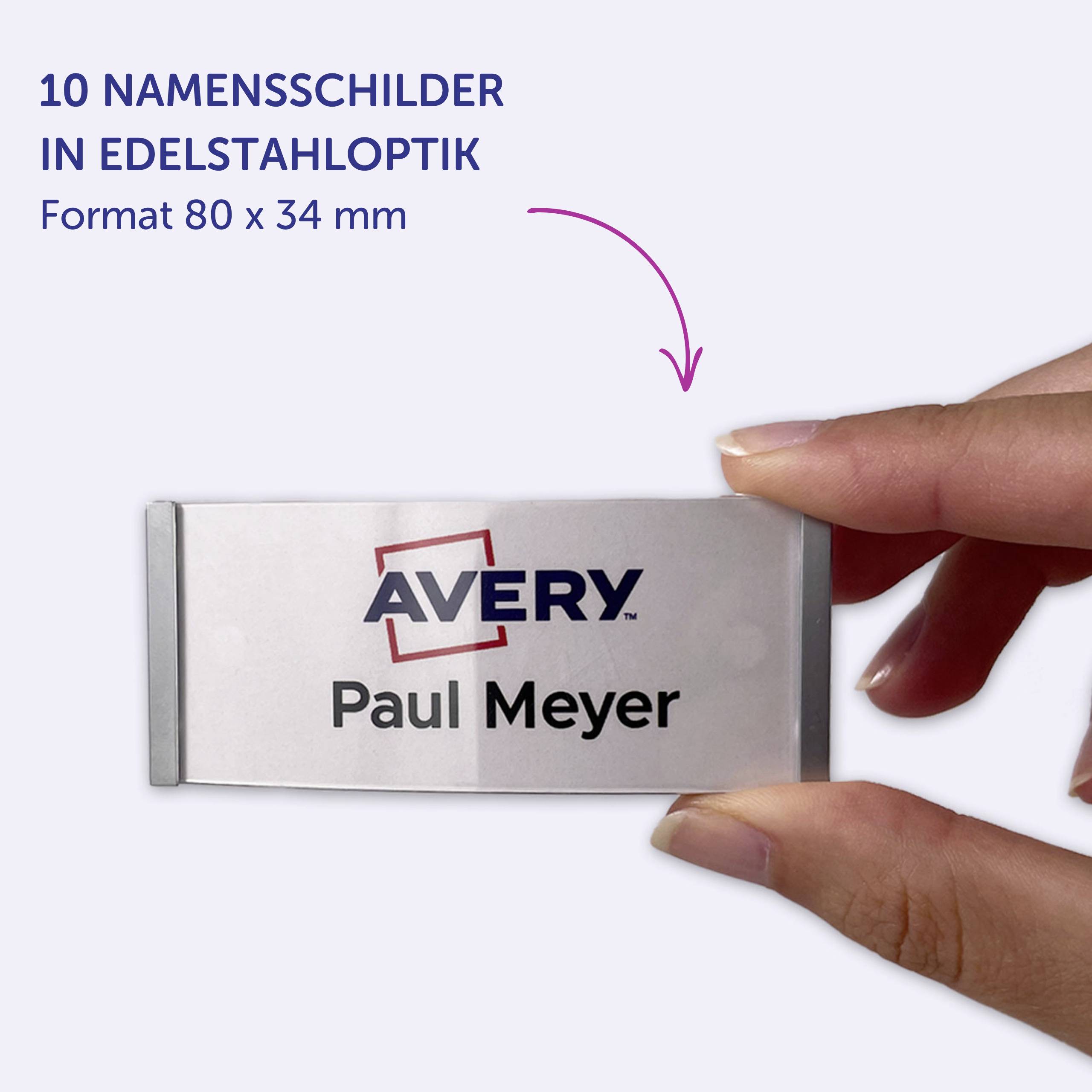 Avery-Zweckform POL35MA66-10DR Namensschild (B x H) 80mm x 34mm 10St.