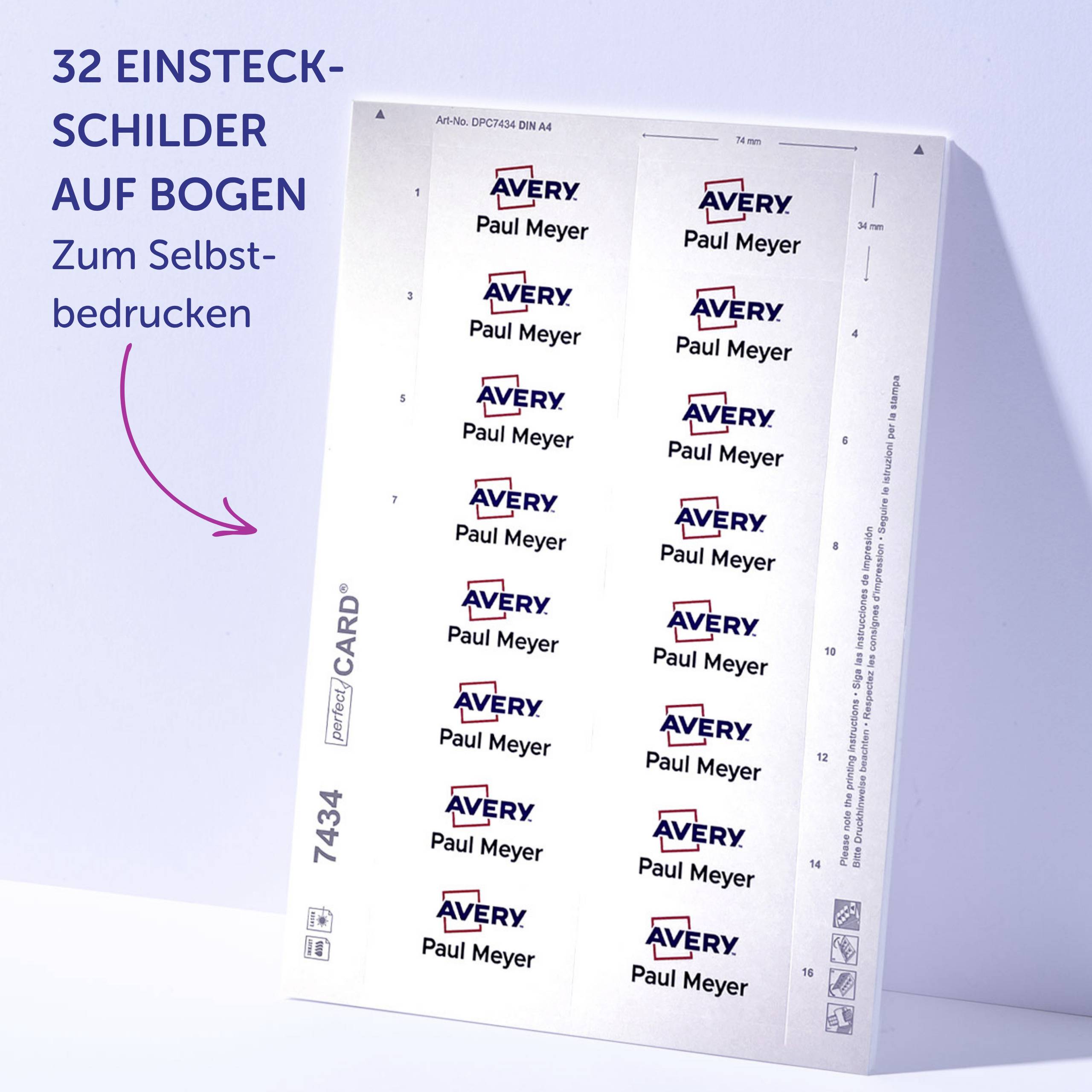 Avery-Zweckform POL35MA66-10DR Namensschild (B x H) 80mm x 34mm 10St.