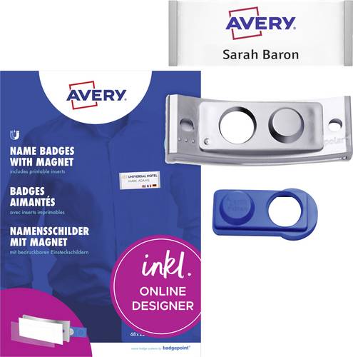 Avery-Zweckform POL35MA66-20DR Namensschild (B x H) 80 mm x 34 mm 20 St.
