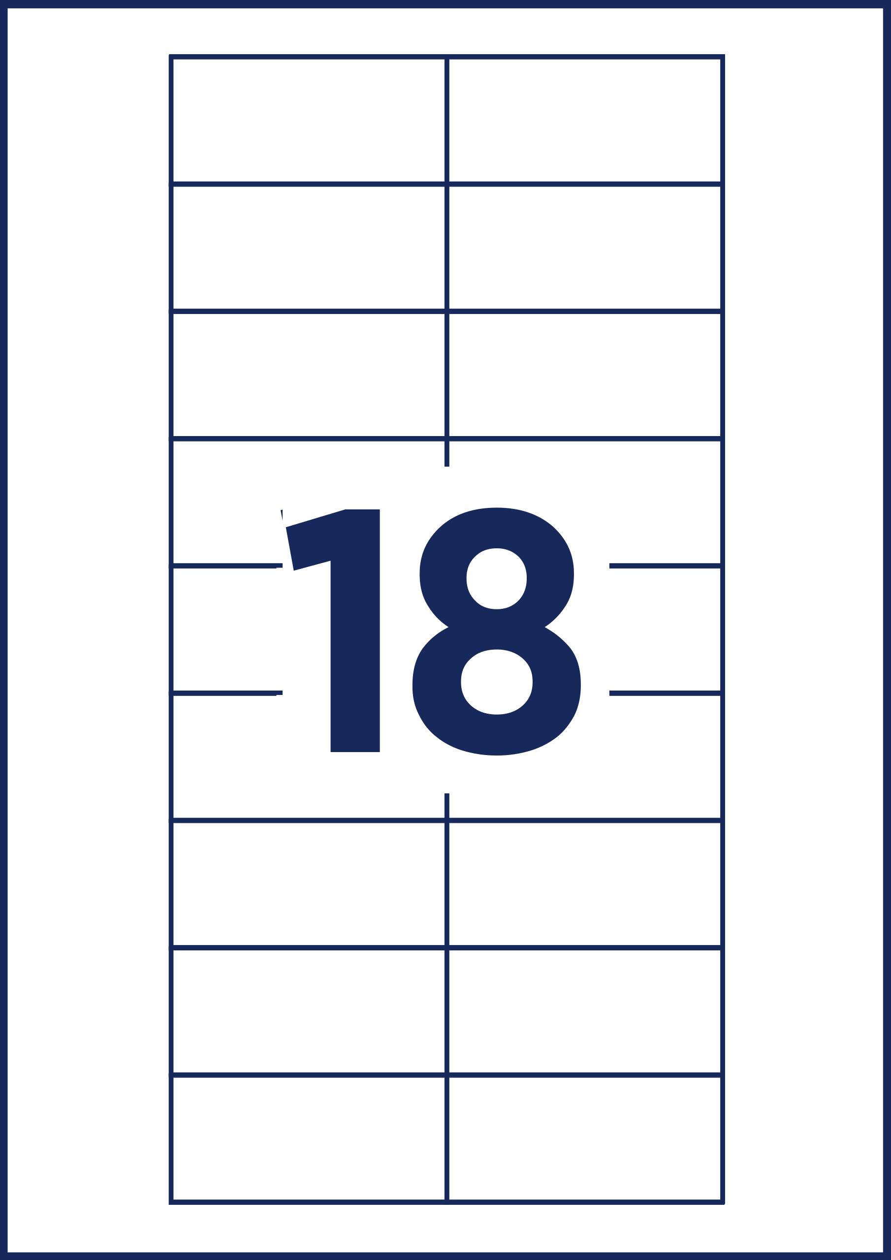 'Nummer 18' auf einem rechteckigen Raster mit zwölf Kästchen.