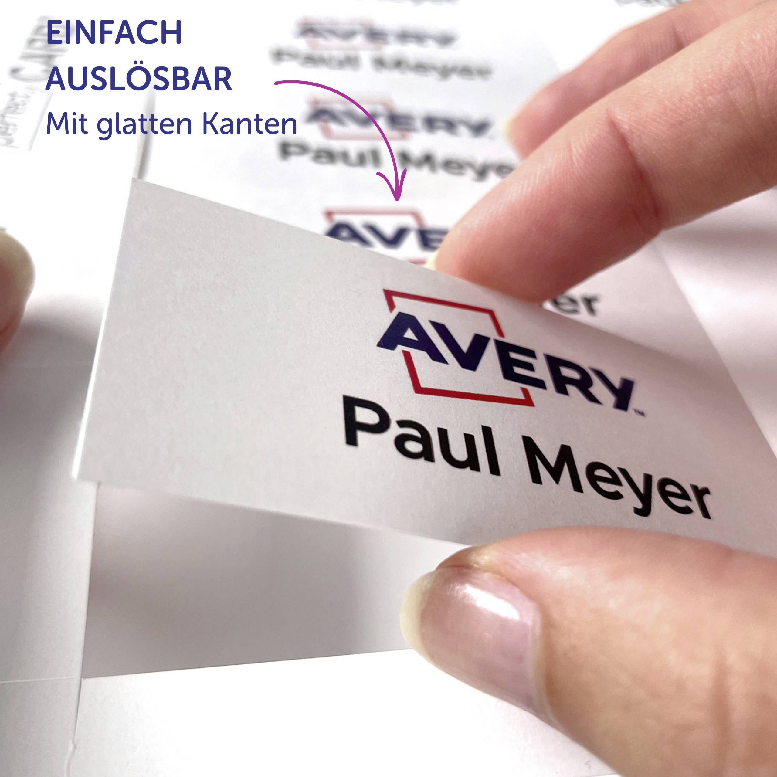 Avery-Zweckform DPC7434A-10 Einsteckschild Namensschild 74mm x 34mm Weiß