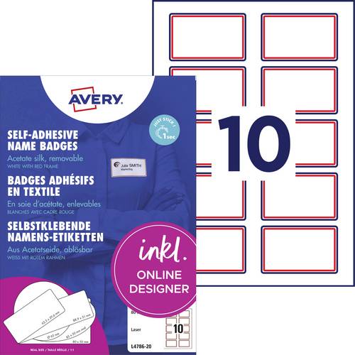 Avery-Zweckform L4786-20 Namensschild (B x H) 85 mm x 50 mm 200 St.